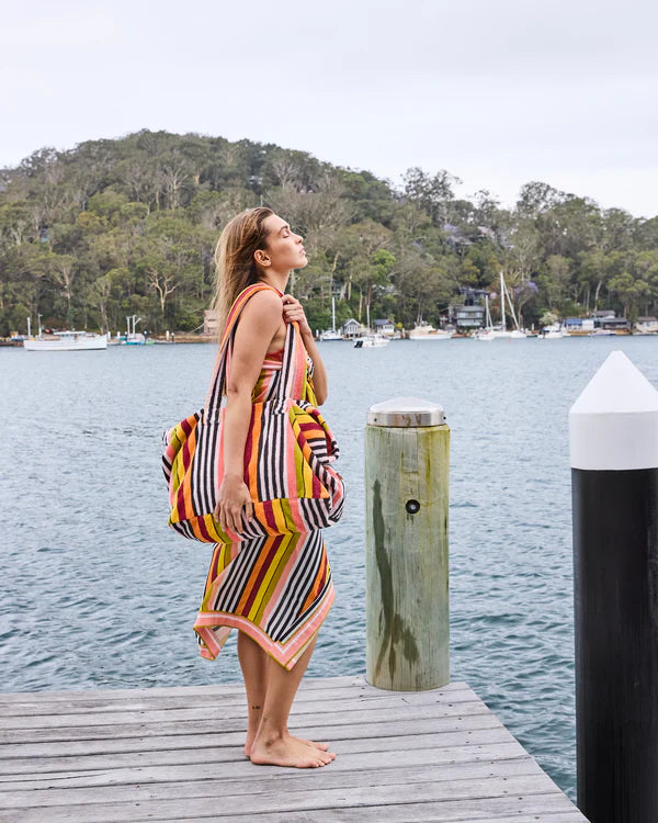 TERRY OVERSIZED BEACH BAG in Casablanca Stripe from the amazing range of Kip & Co products