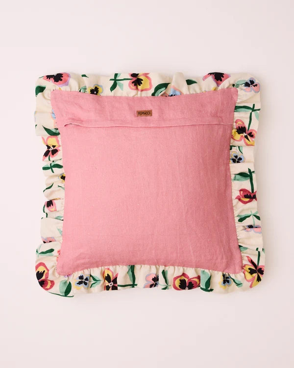FRILL UPHOLSTERY CUSHION in Pretty Pansy Gold from the amazing range of Kip & Co products