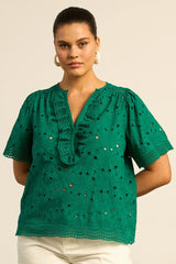VANTAGE TOP in Emerald from Zoe Kratzmann