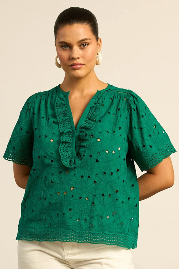 VANTAGE TOP in Emerald from Zoe Kratzmann