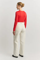 CREW MERINO TEE in Poppy by Toorallie