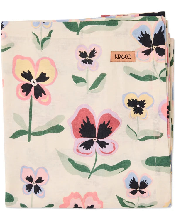 TABLECLOTH LARGE 350x180cm in Pretty Pansy from the amazing range of Kip & Co products