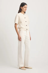 SHORT SLEEVE CARDIGAN in Ivory by Toorallie