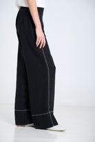 STRAIGHT LINEN PANTS in Black by Sita Murt