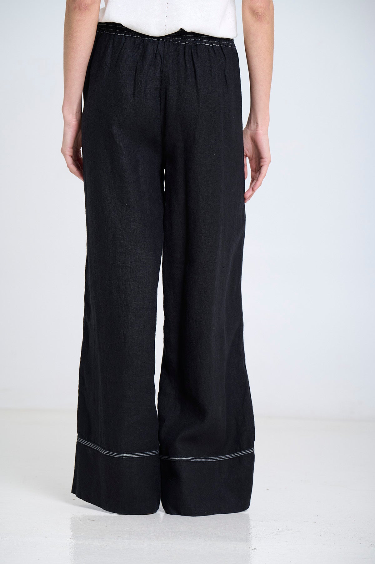 STRAIGHT LINEN PANTS in Black by Sita Murt