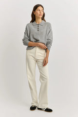 FINE JERSEY POLO in Light Ash by Toorallie