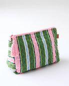 QUILTED COTTON TOILETRY PURSE in Cactus Stripe from the amazing range of Kip & Co products