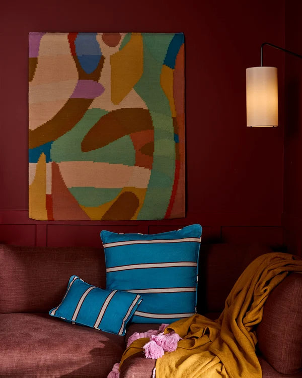 UPHOLSTERY SQUARE LOUNGE CUSHION in Piazza Stripe from the amazing range of Kip & Co products