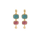 SILENE 2 GEMSTONE EARRINGS in Jade Crimson by Gas Bijoux