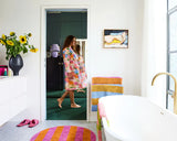 ROUND BATH MAT in Fun Times Stripe from the amazing range of Kip & Co