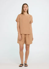 ELYSE TOP in Biscuit by Pippa Ridley