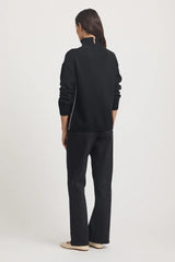FUNNEL NECK JUMPER in Black + White by Toorallie