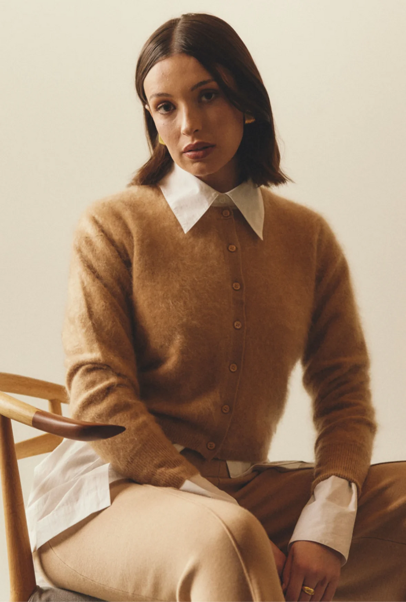 BRUSHED SYDNEY CARDI | Tan