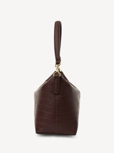 CLAUDIA SHOULDER BAG in Espresso Croc by Saben