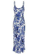 MOS The Label Adriana Maxi Dress in blue floral available from Darling and DOmain