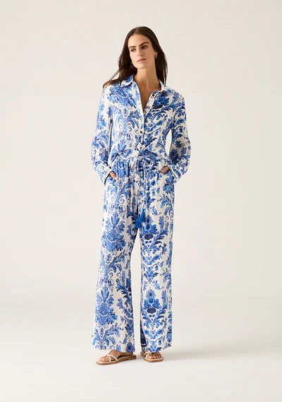 Mos The Label Adriana Pant in blue floral available at Darling and Domain