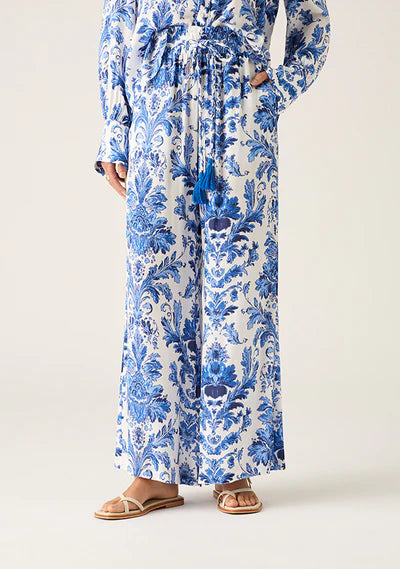 Mos The Label Adriana Pant in blue floral available at Darling and Domain