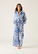 MOS The Label Adriana shirt in a blue floral available from Darling and Domain