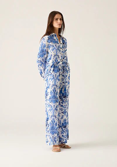 MOS The Label Adriana shirt in a blue floral available from Darling and Domain