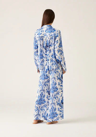 MOS The Label Adriana shirt in a blue floral available from Darling and Domain