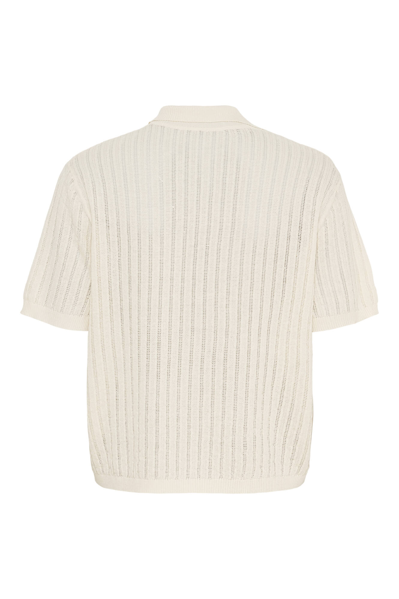 AMELIA SHORT SLEEVE POLO in White Sand by Annie Mi