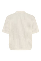 AMELIA SHORT SLEEVE POLO in White Sand by Annie Mi