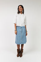 AMORA SHIRT 3/4 SLEEVE in White by Lollys Laundry
