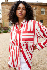 BUDDY SHIRT in Ruby Antique Stripe from Aston Studio