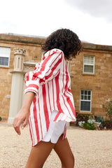 BUDDY SHIRT in Ruby Antique Stripe from Aston Studio