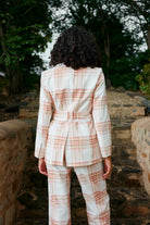 ADELINE BLAZER in Peony + Antique Plaid from Aston Studio