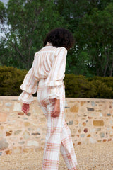 HARPER PANT in Peony + Antique Plaid from Aston Studio