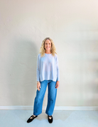 ASTRID CASHMERE KNIT TOP in Heathered Sky by Absolut Cashmere