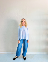 ASTRID CASHMERE KNIT TOP in Heathered Sky by Absolut Cashmere