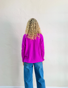 ASTRID CASHMERE KNIT TOP in Purple Neon by Absolut Cashmere