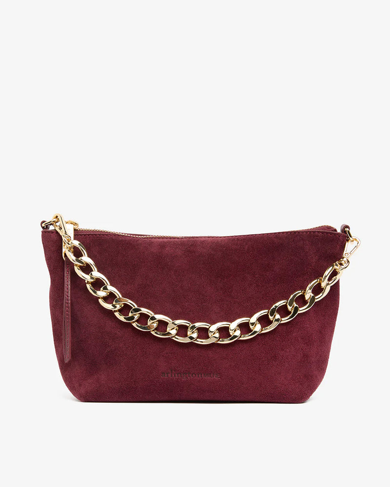 AGNES BAG in Burgundy Suede by ARLINGTON MILNE