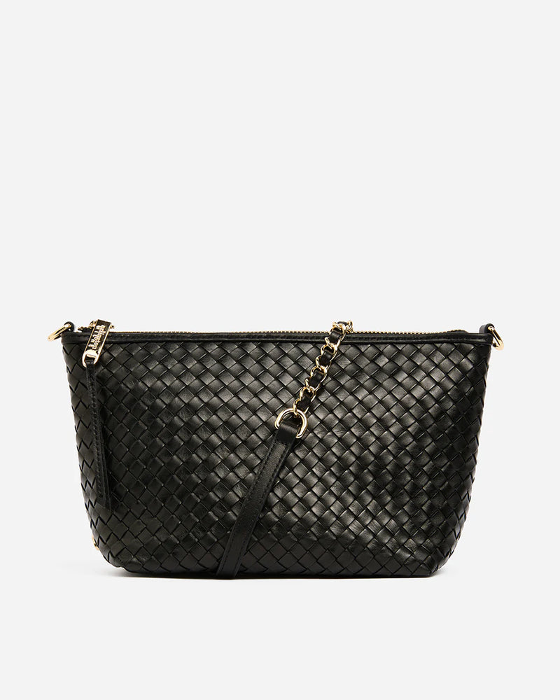 AGNES BAG in Black Weave by ARLINGTON MILNE