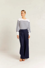 Alessandra ATLAS LINEN PANT in NAVY