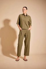 Alessandra POPPY PIMA COTTON SHIRT in Olive