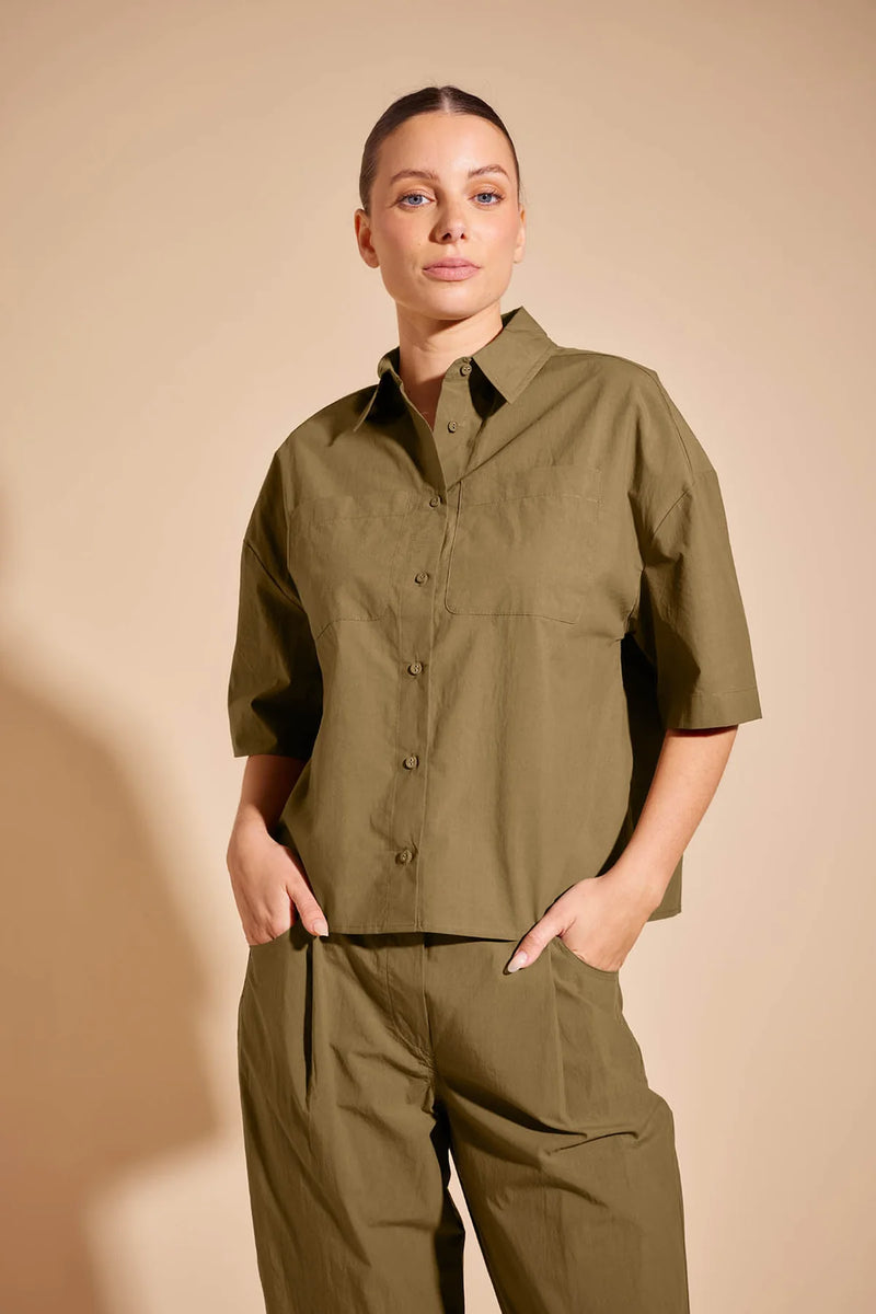 Alessandra POPPY PIMA COTTON SHIRT in Olive