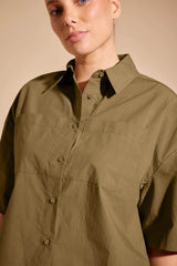 Alessandra POPPY PIMA COTTON SHIRT in Olive