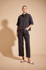 Alessandra POPPY PIMA COTTON SHIRT in Black