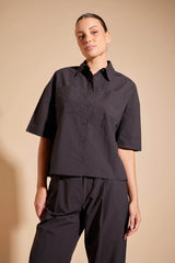 Alessandra POPPY PIMA COTTON SHIRT in Black