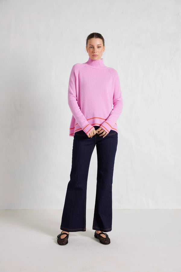 Alessandra Fifi Merino Cashmere blend Polo Knit in Cinderella Pink available at Darling and Domain