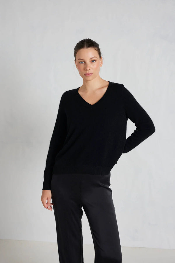 Alessandra Cashmere Sonny Sweater in Black available from Darling and Domain