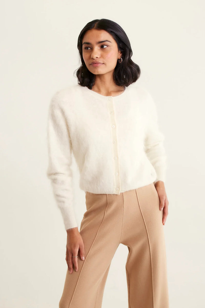 BRUSHED SYDNEY CARDIGAN  | Ivory