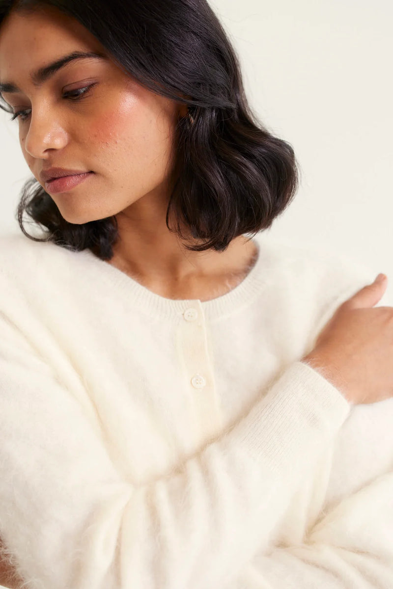 BRUSHED SYDNEY CARDIGAN  | Ivory