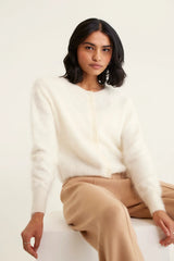 BRUSHED SYDNEY CARDIGAN  | Ivory