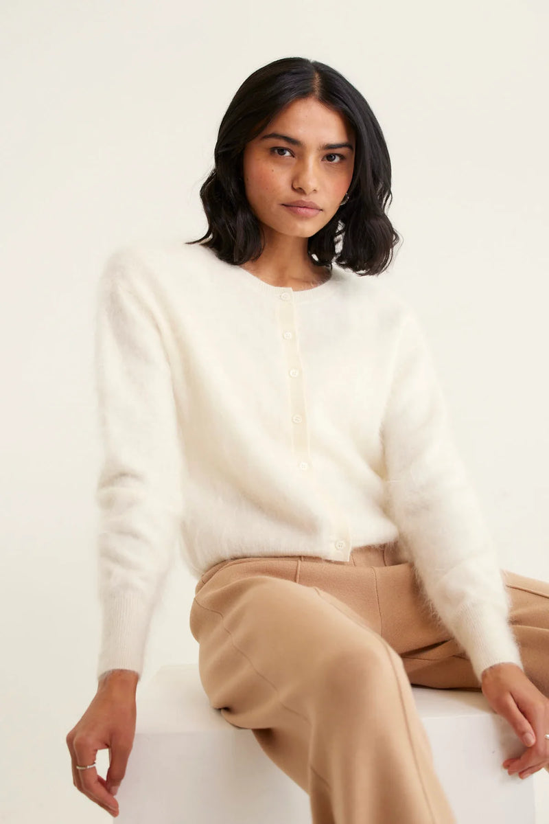 BRUSHED SYDNEY CARDIGAN  | Ivory