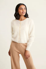 BRUSHED SYDNEY CARDIGAN  | Ivory