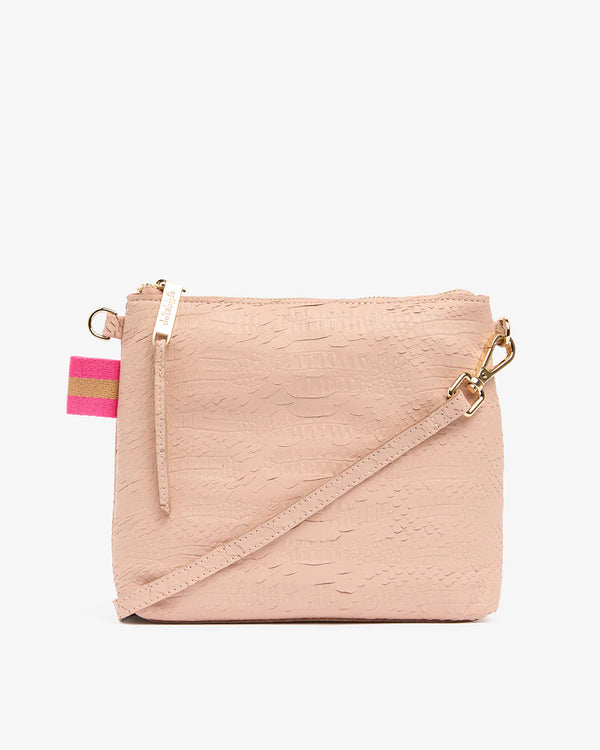 ALEXIS CROSSBODY BAG in Blush Snake by ARLINGTON MILNE